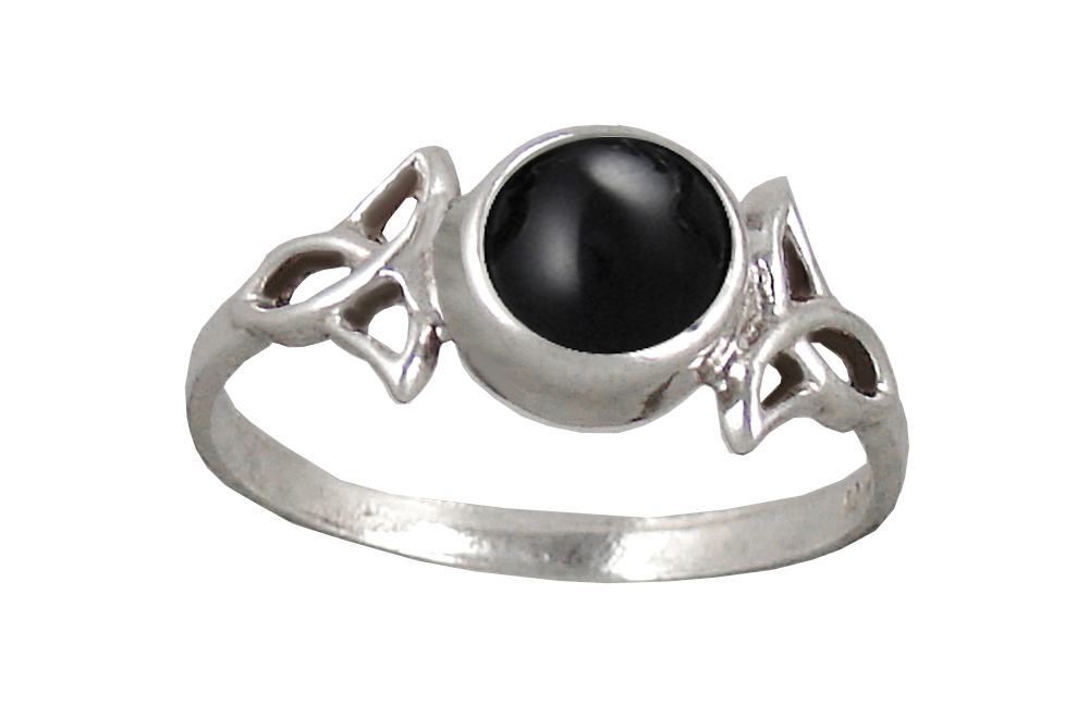 Sterling Silver Celtic Knotwork Ring With Black Onyx Size 8 Sterling Silver Celtic Knotwork Ring With Black Onyx Size 8